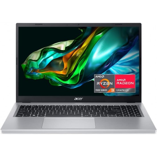 Acer Laptop Aspire 3 AMD Ryzen 3-7320U Memoria 8GB 512GB SSD Pantalla 15.6 Pulgadas FHD Gráficos AMD Radeon Graphics Windows 11 Home Color Plata