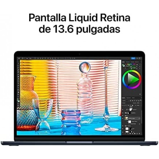 Apple MacBook Air 2022 Pantalla Liquid Retina de 13.6 Pulgadas, Chip M2 8 GB RAM, 512 GB SSD Teclado Retroiluminado Color Plata