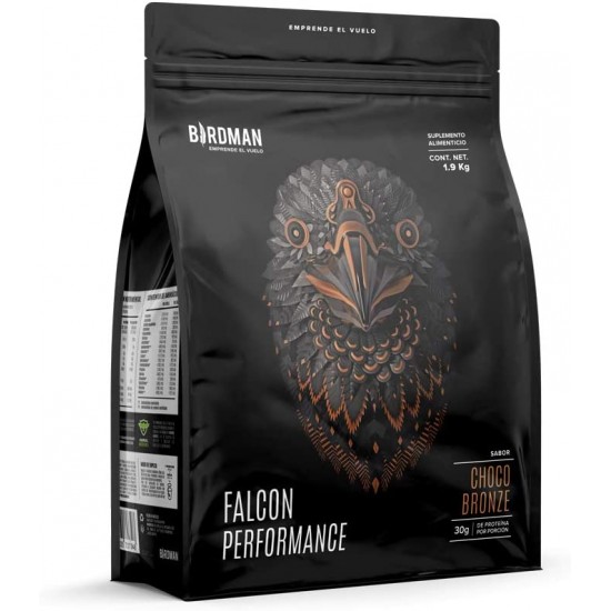 Birdman Falcon Performance Proteina Premium En Polvo, 30gr proteina, 3g Creatina, 45 Porciones Sabor Choco Bronze 1.9Kg