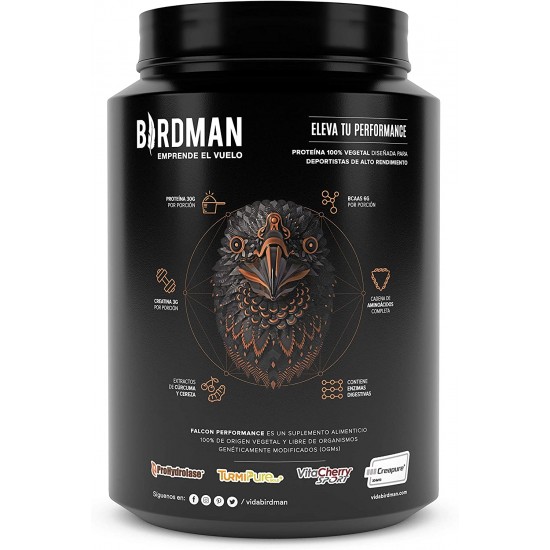 Birdman Falcon Performance Proteina Premium Alto Rendimiento En Polvo, 30g proteina y 3g Creatina por porción, Sin Inflamacion, Sin Acne, Sabor Choco Bronze 30 servicios 1.14kg
