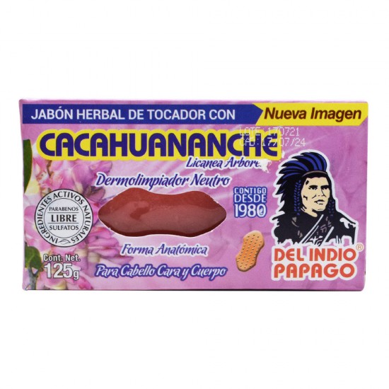 Del Indio Papago Jabón Neutro de Cacahuananche 125g.