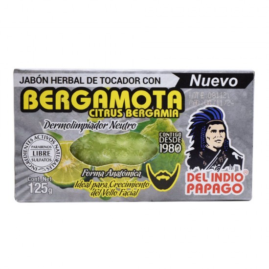 Del Indio Papago Jabón Neutro con Bergamota 125g.