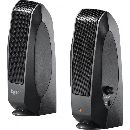 Logitech S120 Bocinas con Sonido Estéreo Entradas de 3.5 mm, Control de Volumen y Encenido - Color Negro