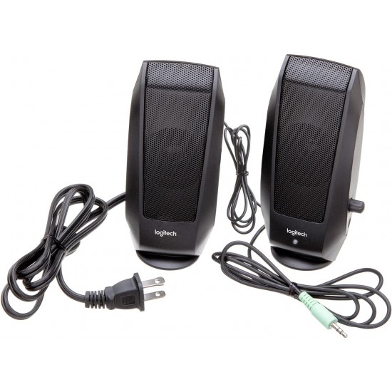 Logitech S120 Bocinas con Sonido Estéreo Entradas de 3.5 mm, Control de Volumen y Encenido - Color Negro
