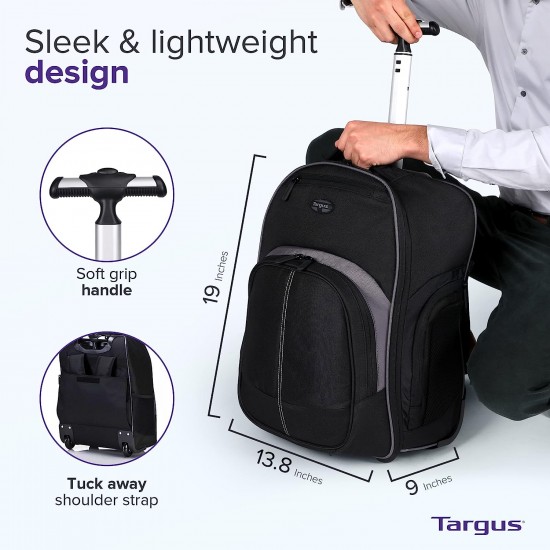 Targus Mochila con Ruedas Compact para Laptop de 16 Pulgadas Color Negro/Gris