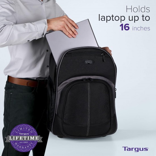 Targus Mochila con Ruedas Compact para Laptop de 16 Pulgadas Color Negro/Gris